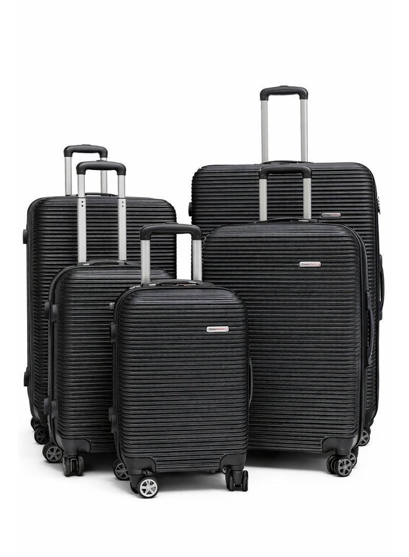 Abs Luggage Trolley Bags 5 Pcs Set (black)